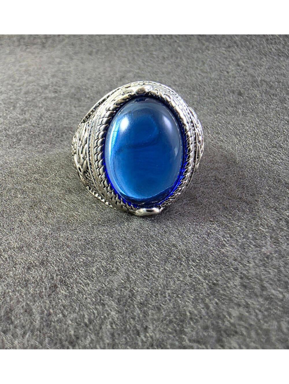 Mens fashion ring with blue gem
